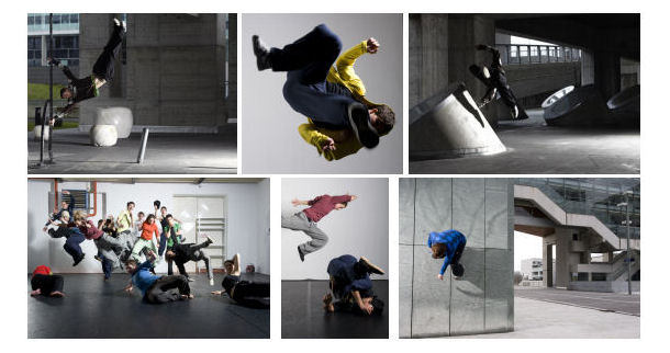Freerunning parkour tanz performance
